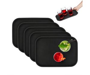 Relaxdays Set of 5 Black Gastro Trays 35x25cm