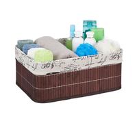 Relaxdays Set of 5 Patterned Storage Baskets Brown