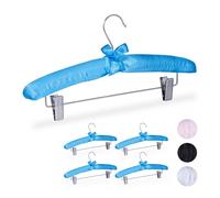 Relaxdays Set of 5 Satin Coat Hangers with Clips