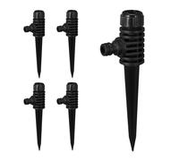 Relaxdays Spike Sprinkler, Set of 5, Click Connector, with Ground Stake, Areas up to 30 m², Lawns & Flowerbeds, Black, 19 x 6 x 3 cm