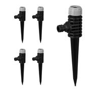 Relaxdays Spike Sprinkler, Set of 5, Click Connector, Ground Stake, Areas up to 30 m², Lawns & Flowerbeds, Black/Grey, 19 x 6 x 3 cm