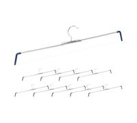 Relaxdays 50 x Trouser Hangers Non-Slip for Trousers & Skirts Spiral Trouser Tensioners Width 30-50 cm Silver/Blue