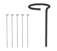 Relaxdays Set of 6 Black Plant Supports 80cm