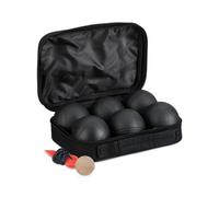 Relaxdays Set of 6 Boules in Black Colour