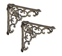 Relaxdays Set of 6 Bronze Shelf Brackets