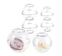 Relaxdays Set of 6, Food Storage Balls, 2 Sizes, Freshness Containers for Onions, Garlic, Odourless Fridge, Transparent, 8 x 9 x 9 cm
