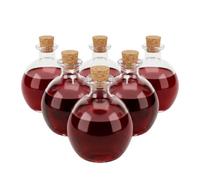 Relaxdays Set of 6 glass bottles & corks