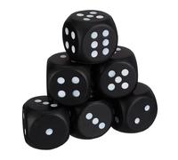 Relaxdays, Set of 6, HxWxD: 7.5 x 7.5 x 7.5 cm, Toy Dice for Kids, Nursery & Preschool, Soft Foam Cube, Black