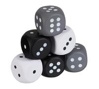Relaxdays, Set of 6, HxWxD: 7.5 x 7.5 x 7.5 cm, Toy Dice, Nursery, Preschool, Soft Foam Cube, Black/White/Grey