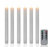 Relaxdays Set of 6 LED Taper Candles with Timer