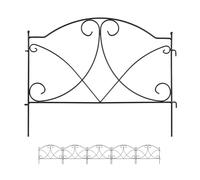 Relaxdays Set of 6 Metal Lawn Edging Pieces Black