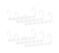 Relaxdays Set of 6 Metal Space-Saving Hangers, Hooks, Closet Organisers for 6 Hangers, 26 cm, White