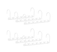 Relaxdays Set of 6 Metal Space-Saving, Hooks, Closet Organisers for 6 Hangers, 26 cm, White, Iron, 8.5 x 26 x 5.4 cm
