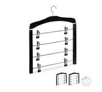 Relaxdays Set of 6 Multi Skirt Hangers Black