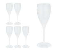 Relaxdays Set of 6 Plastic Champagne Flutes