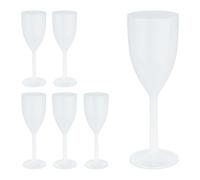 Relaxdays Set of 6 Plastic Wine Glasses 220 ml