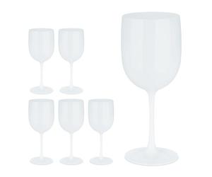 Relaxdays Set of 6 Plastic Wine Glasses 400 ml