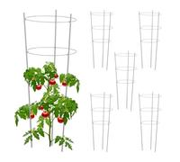 Relaxdays Set of 6 Round Grey Trellises, 76 cm