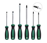 Relaxdays Set of 6 Set, 3 Slot, 3 Cross Head, Magnetic Screwdrivers, Professional Tools, Chromium Vanadium, Steel, 25 x 3 x 3 cm