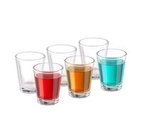 Relaxdays Set of 6 Shot Glasses, Thick Base, 6 cl, Liqueur Glasses, Height 6 cm x Depth 5 cm, Dishwasher Safe, Transparent