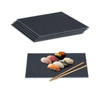 Relaxdays Set of 6 Slate Plates 40 x 30 cm