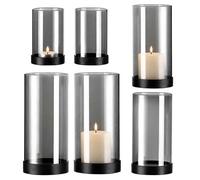 Relaxdays Set of 6 smoked glass candle holders