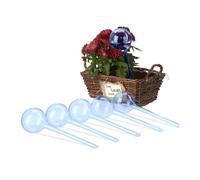 Relaxdays Watering Globes, Set of 6, Plant Irrigation Stakes, for Office & Holiday, Plastic, 250 ml, 28 x 8 cm, 28 x 8 x 8 cm