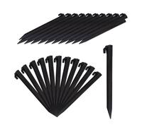 Relaxdays Set of 64 Plastic Tent Pegs Black