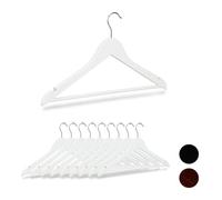 Relaxdays Set of 70 Wooden Clothes Hangers White