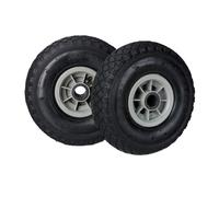 Relaxdays Set of 8 3.00-4 Barrow Tyres Black/Grey