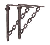 Relaxdays Set of 8 Cast Iron Chain Shelf Brackets