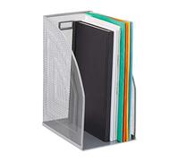 Relaxdays Set of 8 File Organisers, Standing, Mesh Design, Magazine, Office & Home, 32 x 16 x 24.5 cm, Metal, Silver