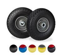 Relaxdays Set of 8 Hand Truck Tyres Black/Grey