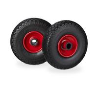 Relaxdays Set of 8 Hand Truck Tyres Black/Red
