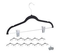 Relaxdays Set of 84 Velvet Coat Hangers Black