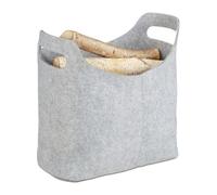 Relaxdays Set of 9 Felt Firewood Baskets Grey