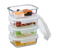 Relaxdays Set of Glass Food Containers with Lid