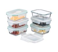 Relaxdays Set of Glass Food Containers with Lid
