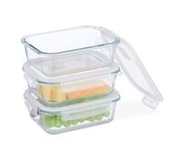Relaxdays Set of Glass Food Containers with Lid