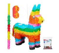 Relaxdays Set Piñata with Confetti Bright Donkey