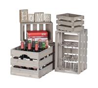 Relaxdays Shabby Chic Wooden Crate Set of 4