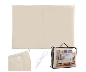 Relaxdays shade sail, polyester, water-repellent, sailcloth with eyelets & guy ropes, sizes & colours