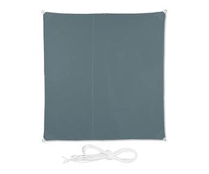 Relaxdays shade sail, square, size 3 x 3 m, waterproof, UV protection, canopy, with ropes, patio, awning, terrace, grey, Polyester, 0.5 x 300 x 300 cm