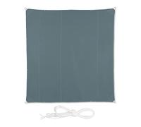 Relaxdays shade sail, square, size 5 x 5 m, waterproof, UV protection, canopy, with ropes, patio, awning, terrace, grey