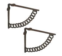 Relaxdays Shelf Brackets, Set of 4, Cast Iron, Supports, for Wall-Mounted Shelves, Chain Design, 18.5 x 4 x 22 cm, Brown, 100%, 2-Set