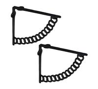 Relaxdays Shelf Brackets, Set of 4, Cast Iron, Supports, for Wall-Mounted Shelves, Chain Design, 18.5 x 4 x 22 cm, Black, 100%, 2-Set