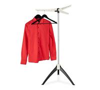 Relaxdays Shirt Hanger, Clothes Horse, Laundry Airer, for 33 Items, Practical Stand, HxWxD: 128 x 66 x 66 cm, White