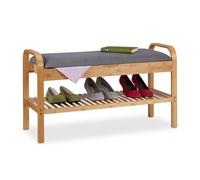 Shoe bench Storage Ottoman Hallway Furniture Natural Wood Spacious Elegant