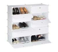 Relaxdays Shoe Cabinet with 10 Compartments