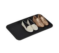 Relaxdays Shoe Drip Tray Large, Ridged Moulding, For Entryway, Car & Garden Shed, Mud Boots Mat, HWD 3x60x40 cm, Black